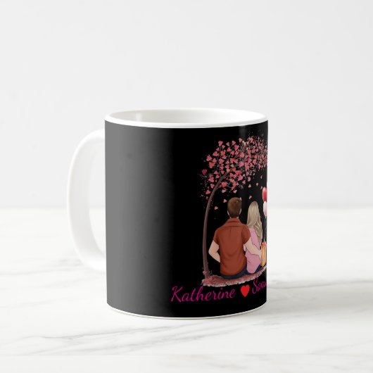 Editable Photo and Name Simple Photo Valentine's  Kaffeetasse (Vorderseite Links)