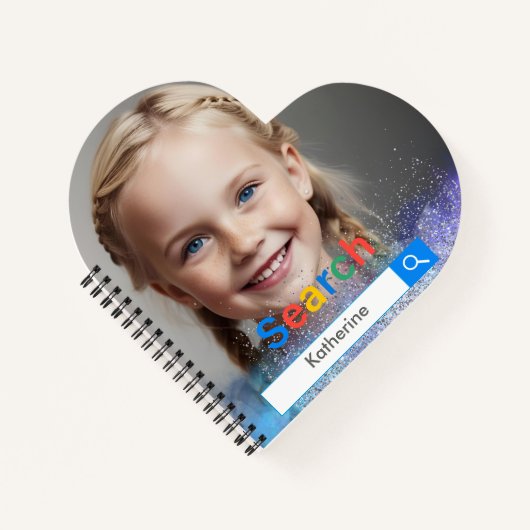 Editable Photo blue grey glitter Google Notizblock (Vorderseite)