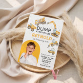 Editable Photo Dump Trucks Construction Birthday Einladung