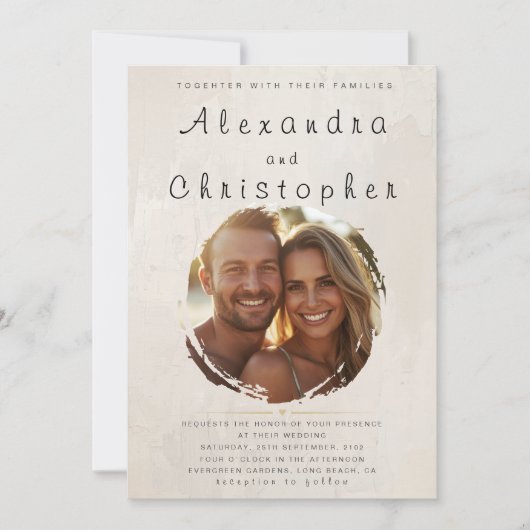 Editable Photo Front QR Back Option Wedding Einladung (Vorderseite)