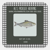 Editable Pickled Herring Quadratischer Aufkleber (Vorderseite)