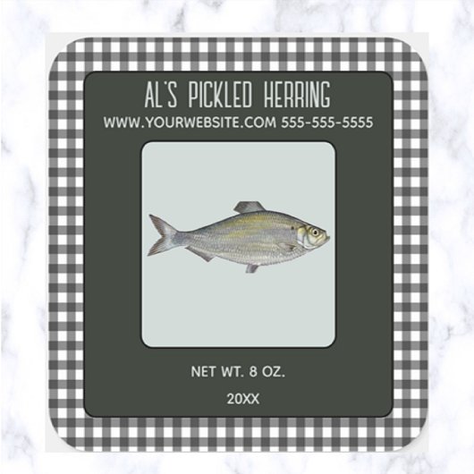 Editable Pickled Herring Quadratischer Aufkleber