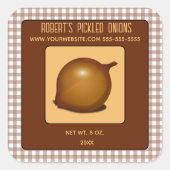 Editable Pickled Onions Quadratischer Aufkleber (Vorderseite)