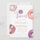 Editable Pink 2. Geburtstag Party Einladung (Vorderseite)