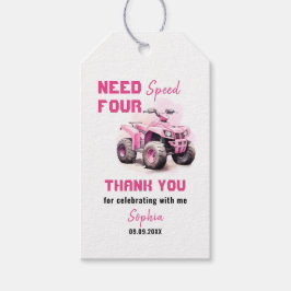 Editable Pink ATV Bike Geburtstag Geschenkanhänger