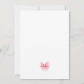 Editable Pink Bow Coquette Einladung (Rückseite)