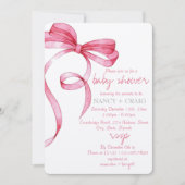 EDITABLE Pink Bow Einladung zur Kinderdusche (Vorderseite)