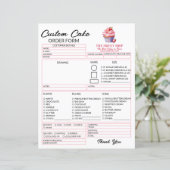 Editable Pink Cake Order Form Template for Bakers (Stehend Vorderseite)