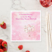 Editable Pink Chinoiserie Baby Shower Tableware Serviette (Beispiel)