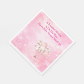 Editable Pink Chinoiserie Baby Shower Tableware Serviette (Ecke)
