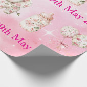Editable Pink Chinoiserie Wrapping Paper Geschenkpapier (Ecke)