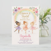 Editable Pink Dance Party Einladung für Girls (Stehend Vorderseite)