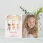 Editable Pink Dance Party Einladung für Girls (Stehend Vorderseite)