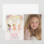 Editable Pink Dance Party Einladung für Girls (Vorne/Hinten)