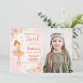 Editable Pink Dance Party Template for Girls Einladung (Stehend Vorderseite)