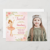 Editable Pink Dance Party Template for Girls Einladung (Vorne/Hinten)