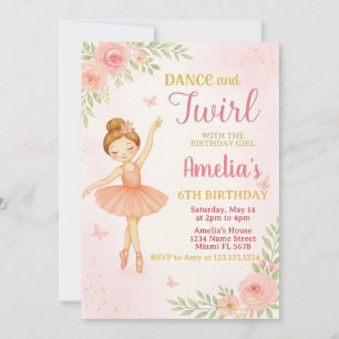 Editable Pink Dance Party Template for Girls Einladung