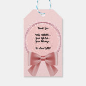 Editable Pink Flora Ribbon Vielen Dank Geschenkanhänger (Rückseite)