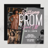 Editable Pink Magnificent Prom Senden Sie zwei Fot Einladung (Vorne/Hinten)