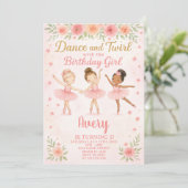Editable Pink Pastel Dance Party for Girls Einladung (Stehend Vorderseite)