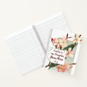 Editable Pink Plumeria Letters to my Daughter Notizblock (Innenseite)