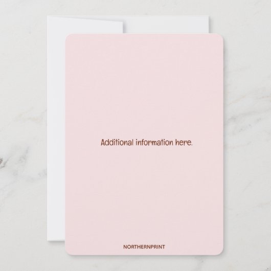 Editable Pink Tulips Einladung (Rückseite)