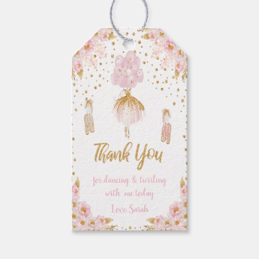 Editable Pink Tutu Gastgeschenk Labels Geschenkanhänger (Vorderseite)