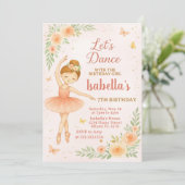 Editable Pink Tutu Party Card for Girls Einladung (Stehend Vorderseite)