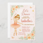 Editable Pink Tutu Party Card for Girls Einladung (Vorne/Hinten)