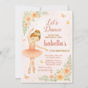 Editable Pink Tutu Party Card for Girls Einladung