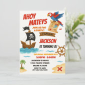 Editable Pirate Birthday Einladung (Stehend Vorderseite)