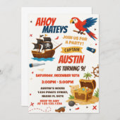 Editable Pirate Birthday Party Einladung (Vorne/Hinten)