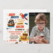 Editable Pirate Birthday Party Einladung (Vorne/Hinten)