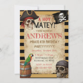 Editable Pirate Party Template Invitation Einladung (Vorderseite)