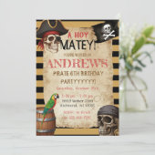 Editable Pirate Party Template Invitation Einladung (Stehend Vorderseite)