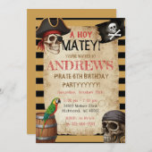 Editable Pirate Party Template Invitation Einladung (Vorne/Hinten)