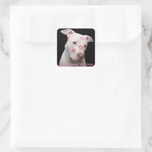 Editable Pitbull Lover Quadratischer Aufkleber (Tasche)