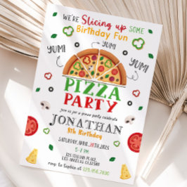 Editable Pizza Party Geburtstagsvorlage Einladung