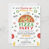 Editable Pizza Party Geburtstagsvorlage Einladung (Vorderseite)