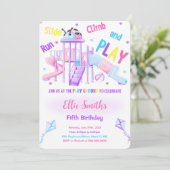 Editable Playground Birthday Einladung (Stehend Vorderseite)
