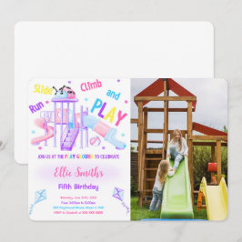 Editable Playground Birthday Foto Einladung