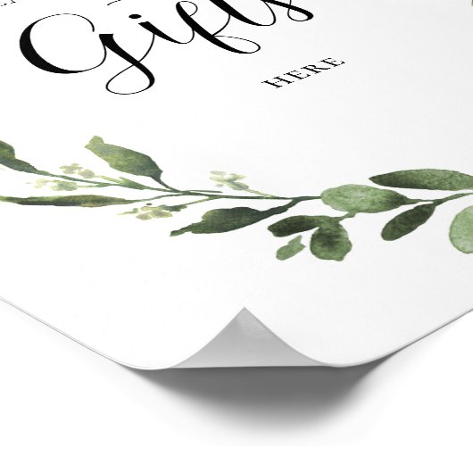Editable Please Place Gifts Here Party Sign Poster (Ecke)