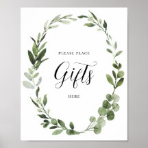 Editable Please Place Gifts Here Party Sign