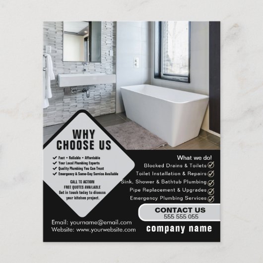 Editable Plumber Flyer Template | Plumbing Service (Vorne)