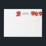 Editable Poinsettia Christmas Froher Festtage<br><div class="desc">Dieses bearbeitbare Wraparound-Label zeichnet sich durch ein festes rotes Poinsettia-Design mit bearbeitbaren Feldern für Name und Adresse sowie einem Gruß aus. Alle Texte sind editierbar, also ändern Sie die Details, Stil, Größe und Farbe des Schriftartes. Diese kann für Weihnachtskarten, Einladungen, Pakete etc. verwendet werden. Genießen Sie Ihre neuen Editable Poinsettia...</div>