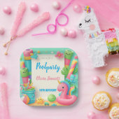 Editable Pool Party Geburtstag Sommerschwimmen Pappteller (Party)