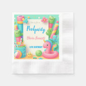 Editable Pool Party Geburtstag Sommerschwimmen Serviette (Vorderseite)