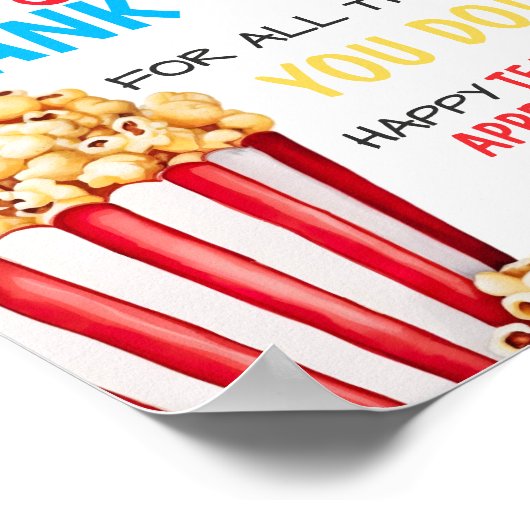 EDITABLE Popcorn Lehrer Bewertung Zeichen, Poppin Poster (Ecke)