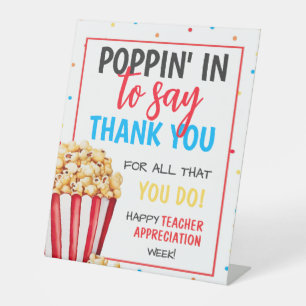 EDITABLE Popcorn Lehrer Bewertung Zeichen, Poppin Sockelschild