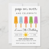 Editable Popsicle Birthday Einladung Summer Birth (Vorderseite)